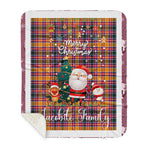 Personalized Gift Tartan Plaid Blanket Clan Jacobite With Funny Santa Snowman Reindeer Merry Christmas Gift Sherpa Blanket, blue plaid sherpa blanket,blue tartan sherpa blanket,Buchan,buffalo plaid sherpa blanket,christmas sherpa blanket,Christmas Throw Blanket