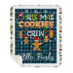 Personalized Gift Tartan Plaid Blanket Clan Miller With Christmas Cookie Baking Crew Christmas Gift Sherpa Blanket, tartan sherpa blanket,buffalo plaid sherpa blanket,christmas sherpa blanket,Christmas Throw Blanket,green plaid sherpa blanket,green sherpa blanket