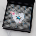 Sea Turtle Necklace Gift for My Beautiful Girlfriend Valentines Necklace Clan Gladstone Tartan Blue Turtle Necklace