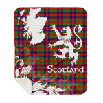 Sherpa Blanket - Tartan Blanket Thistle and Lion Scottish Clan Gow Plaid Blanket, plaid sherpa blanket queen,purple sherpa blanket,queen sherpa blanket,queen size sherpa blanket,red sherpa blanket,scottish tartan blankets,sherpa blanket,sherpa christmas blanket