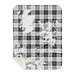 Sherpa Blanket - Tartan Blanket Thistle and Lion Scottish Clan Erskine Black and White Plaid Blanket, plaid sherpa blanket queen,purple sherpa blanket,queen sherpa blanket,queen size sherpa blanket,red sherpa blanket,scottish tartan blankets,sherpa blanket,sherpa christmas blanket