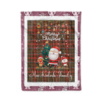 Personalized Gift Tartan Plaid Blanket Clan MacKintosh Weathered With Funny Santa Snowman Reindeer Merry Christmas Fleece Blanket, Home Living Room, Plaid Blanket, Tartan Blanket, Scottish Blanket, Buffalo fleece blanket, Christmas Blanket