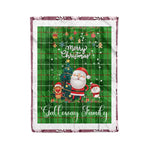 Personalized Gift Tartan Plaid Blanket Clan Galloway District With Funny Santa Snowman Reindeer Merry Christmas Fleece Blanket, Christmas Blanket, Plaid Blanket, Tartan Blanket,Scottish Blanket