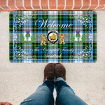 Doormat - Welcome Mat Scottish Clan Campbell Dress Tartan Door Mat, Plaid Doormat With Thistle and Two Lion Scottish
