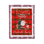 Personalized Gift Tartan Plaid Blanket Clan MacDonald of Sleat With Funny Santa Snowman Reindeer Merry Christmas Fleece Blanket, Home Living Room, Plaid Blanket, Tartan Blanket, Scottish Blanket, Buffalo fleece blanket, Christmas Blanket-Recovered