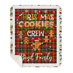 Personalized Gift Tartan Plaid Blanket Clan Boyd With Christmas Cookie Baking Crew Christmas Gift Sherpa Blanket, tartan sherpa blanket,buffalo plaid sherpa blanket,christmas sherpa blanket,Christmas Throw Blanket,green plaid sherpa blanket,green sherpa blanket