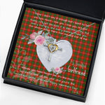 Gift For My Beautiful Girlfriend Necklace Valentine Necklace Clan Bruce Modern Tartan Cross Dancing Necklace Scottish Tartan Jewelry