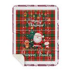 Personalized Gift Tartan Plaid Blanket Clan Princess Margaret With Funny Santa Snowman Reindeer Merry Christmas Gift Sherpa Blanket, blue plaid sherpa blanket,blue tartan sherpa blanket,Buchan,buffalo plaid sherpa blanket,christmas sherpa blanket,Christmas Throw Blanket-Recovered