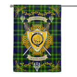 House Flag - Campbell Of Breadalbane Modern Irish Shield Celtic Cross Tartan Garden Flag St Patrick's Day Garden Flag