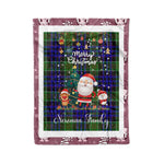 Personalized Gift Tartan Plaid Blanket Clan Newman With Funny Santa Snowman Reindeer Merry Christmas Fleece Blanket, Home Living Room, Plaid Blanket, Tartan Blanket, Scottish Blanket, Buffalo fleece blanket, Christmas Blanket