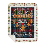 Personalized Gift Tartan Plaid Blanket Clan Comyn With Christmas Cookie Baking Crew Christmas Gift Sherpa Blanket, tartan sherpa blanket,buffalo plaid sherpa blanket,christmas sherpa blanket,Christmas Throw Blanket,green plaid sherpa blanket,green sherpa blanket