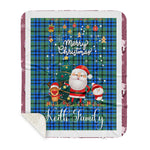 Personalized Gift Tartan Plaid Blanket Clan Keith With Funny Santa Snowman Reindeer Merry Christmas Gift Sherpa Blanket, blue plaid sherpa blanket,blue tartan sherpa blanket,Buchan,buffalo plaid sherpa blanket,christmas sherpa blanket,Christmas Throw Blanket