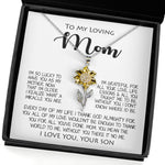 Sunflower Pendant Necklace - To My Loving Mom Gift for Mother Necklace Sentimental Mothers Day Thoughtful Present From Son