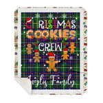 Personalized Gift Tartan Plaid Blanket Clan Inglis With Christmas Cookie Baking Crew Christmas Gift Sherpa Blanket, tartan sherpa blanket,buffalo plaid sherpa blanket,christmas sherpa blanket,Christmas Throw Blanket,green plaid sherpa blanket,green sherpa blanket