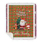 Personalized Gift Tartan Plaid Blanket Clan Gibbs With Funny Santa Snowman Reindeer Merry Christmas Gift Sherpa Blanket, blue plaid sherpa blanket,blue tartan sherpa blanket,Buchan,buffalo plaid sherpa blanket,christmas sherpa blanket,Christmas Throw Blanket
