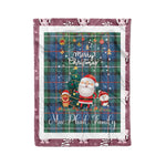 Personalized Gift Tartan Plaid Blanket Clan MacPhail With Funny Santa Snowman Reindeer Merry Christmas Fleece Blanket, Home Living Room, Plaid Blanket, Tartan Blanket, Scottish Blanket, Buffalo fleece blanket, Christmas Blanket