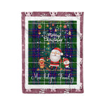 Personalized Gift Tartan Plaid Blanket Clan MacIntyre Hunting Modern With Funny Santa Snowman Reindeer Merry Christmas Fleece Blanket, Home Living Room, Plaid Blanket, Tartan Blanket, Scottish Blanket, Buffalo fleece blanket, Christmas Blanket