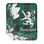 Sherpa Blanket - Tartan Blanket Thistle and Lion Scottish Clan MacLean Plaid Blanket, plaid sherpa blanket queen,purple sherpa blanket,queen sherpa blanket,queen size sherpa blanket,red sherpa blanket,scottish tartan blankets,sherpa blanket,sherpa christmas blanket