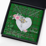 Gift For My Beautiful Girlfriend Necklace Valentine Necklace Clan Mar Hunting Tartan Cross Dancing Necklace Scottish Tartan Jewelry