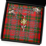 To My Beautiful Soulmate Sunflower Necklace In Your Eyes I Have Found My Home Clan Crief Tartan Jewelry For Girlfriend, Tartan Sunflower Pendant Necklace, Scottish Tartan Jewelry, valentine necklace, necklace girlfriend, necklace for wife, cute necklaces for girlfriend, jewelry for girlfriend, to my soulmate necklace, to my future wife necklace