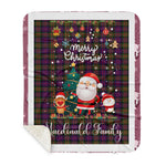Personalized Gift Tartan Plaid Blanket Clan MacDonald Modern With Funny Santa Snowman Reindeer Merry Christmas Gift Sherpa Blanket, blue plaid sherpa blanket,blue tartan sherpa blanket,Buchan,buffalo plaid sherpa blanket,christmas sherpa blanket,Christmas Throw Blanket-Recovered