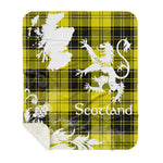 Sherpa Blanket - Tartan Blanket Thistle and Lion Scottish Clan MacLachlan Yellow Plaid Blanket, plaid sherpa blanket queen,purple sherpa blanket,queen sherpa blanket,queen size sherpa blanket,red sherpa blanket,scottish tartan blankets,sherpa blanket,sherpa christmas blanket