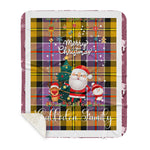 Personalized Gift Tartan Plaid Blanket Clan Culloden With Funny Santa Snowman Reindeer Merry Christmas Gift Sherpa Blanket, blue plaid sherpa blanket,blue tartan sherpa blanket,Buchan,buffalo plaid sherpa blanket,christmas sherpa blanket,Christmas Throw Blanket