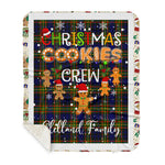 Personalized Gift Tartan Plaid Blanket Clan Clelland With Christmas Cookie Baking Crew Christmas Gift Sherpa Blanket, tartan sherpa blanket,buffalo plaid sherpa blanket,christmas sherpa blanket,Christmas Throw Blanket,green plaid sherpa blanket,green sherpa blanket