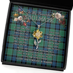 To My Beautiful Soulmate Sunflower Necklace In Your Eyes I Have Found My Home Clan Graham Of Menteith Ancient Tartan Jewelry For Girlfriend, Tartan Sunflower Pendant Necklace, Scottish Tartan Jewelry, valentine necklace, necklace girlfriend, necklace for wife, cute necklaces for girlfriend, jewelry for girlfriend, to my soulmate necklace, to my future wife necklace
