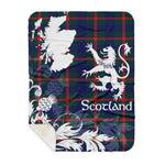 Sherpa Blanket - Tartan Blanket Thistle and Lion Scottish Clan Agnew Plaid Blanket, plaid sherpa blanket queen,purple sherpa blanket,queen sherpa blanket,queen size sherpa blanket,red sherpa blanket,scottish tartan blankets,sherpa blanket,sherpa christmas blanket