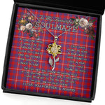 To My Beautiful Soulmate Sunflower Necklace In Your Eyes I Have Found My Home Clan Hamilton Modern Tartan Jewelry For Girlfriend, Tartan Sunflower Pendant Necklace, Scottish Tartan Jewelry, valentine necklace, necklace girlfriend, necklace for wife, cute necklaces for girlfriend, jewelry for girlfriend, to my soulmate necklace, to my future wife necklace