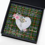 Gift For My Beautiful Girlfriend Necklace Valentine Necklace Clan Bisset Tartan Cross Dancing Necklace Scottish Tartan Jewelry