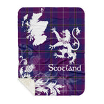 Sherpa Blanket - Tartan Blanket Thistle and Lion Scottish Clan Pride Of Glencoe Plaid Blanket, plaid sherpa blanket queen,purple sherpa blanket,queen sherpa blanket,queen size sherpa blanket,red sherpa blanket,scottish tartan blankets,sherpa blanket,sherpa christmas blanket