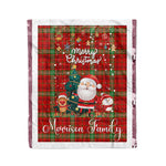 Personalized Gift Tartan Plaid Blanket Clan Morrison Modern With Funny Santa Snowman Reindeer Merry Christmas Fleece Blanket, Home Living Room, Plaid Blanket, Tartan Blanket, Scottish Blanket, Buffalo fleece blanket, Christmas Blanket