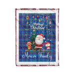 Personalized Gift Tartan Plaid Blanket Clan Mercer With Funny Santa Snowman Reindeer Merry Christmas Fleece Blanket, Home Living Room, Plaid Blanket, Tartan Blanket, Scottish Blanket, Buffalo fleece blanket, Christmas Blanket