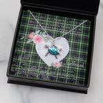 Sea Turtle Necklace Gift for My Beautiful Girlfriend Valentines Necklace Clan Farquharson Tartan Blue Turtle Necklace