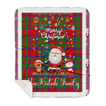Personalized Gift Tartan Plaid Blanket Clan MacKintosh Modern With Funny Santa Snowman Reindeer Merry Christmas Gift Sherpa Blanket, blue plaid sherpa blanket,blue tartan sherpa blanket,Buchan,buffalo plaid sherpa blanket,christmas sherpa blanket,Christmas Throw Blanket