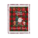 Personalized Gift Tartan Plaid Blanket Clan Donnachaidh Robertson With Funny Santa Snowman Reindeer Merry Christmas Fleece Blanket, Home Living Room, Plaid Blanket, Tartan Blanket, Scottish Blanket, Buffalo fleece blanket, Christmas Blanket