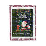 Personalized Gift Tartan Plaid Blanket Clan MacInnes With Funny Santa Snowman Reindeer Merry Christmas Fleece Blanket, Home Living Room, Plaid Blanket, Tartan Blanket, Scottish Blanket, Buffalo fleece blanket, Christmas Blanket