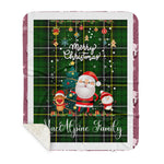 Personalized Gift Tartan Plaid Blanket Clan MacAlpine Modern With Funny Santa Snowman Reindeer Merry Christmas Gift Sherpa Blanket, blue plaid sherpa blanket,blue tartan sherpa blanket,Buchan,buffalo plaid sherpa blanket,christmas sherpa blanket,Christmas Throw Blanket