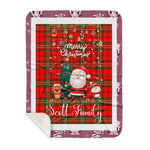Personalized Gift Tartan Plaid Blanket Clan Scott With Funny Santa Snowman Reindeer Merry Christmas Gift Sherpa Blanket, blue plaid sherpa blanket,blue tartan sherpa blanket,Buchan,buffalo plaid sherpa blanket,christmas sherpa blanket,Christmas Throw Blanket