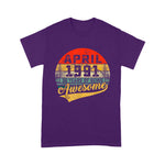 Vintage Retro April 1991 Over 30th Birthday Gift Over  30 Years Old Birthday Shirt 30th birthday shirts - Scotstee Shop