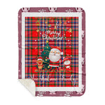 Personalized Gift Tartan Plaid Blanket Clan MacFarlane Modern With Funny Santa Snowman Reindeer Merry Christmas Gift Sherpa Blanket, blue plaid sherpa blanket,blue tartan sherpa blanket,Buchan,buffalo plaid sherpa blanket,christmas sherpa blanket,Christmas Throw Blanket