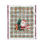 Personalized Gift Tartan Plaid Blanket Clan Grant of Auchnarrow With Funny Santa Snowman Reindeer Merry Christmas Fleece Blanket, Christmas Blanket, Plaid Blanket, Tartan Blanket,Scottish Blanket