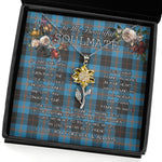To My Beautiful Soulmate Sunflower Necklace In Your Eyes I Have Found My Home Clan Angus Ancient Tartan Jewelry For Girlfriend, Tartan Sunflower Pendant Necklace, Scottish Tartan Jewelry, valentine necklace, necklace girlfriend, necklace for wife, cute necklaces for girlfriend, jewelry for girlfriend, to my soulmate necklace, to my future wife necklace