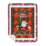 Personalized Gift Tartan Plaid Blanket Clan Crosby With Funny Santa Snowman Reindeer Merry Christmas Gift Sherpa Blanket, blue plaid sherpa blanket,blue tartan sherpa blanket,Buchan,buffalo plaid sherpa blanket,christmas sherpa blanket,Christmas Throw Blanket
