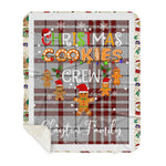 Personalized Gift Tartan Plaid Blanket Clan Clayton With Christmas Cookie Baking Crew Christmas Gift Sherpa Blanket, tartan sherpa blanket,buffalo plaid sherpa blanket,christmas sherpa blanket,Christmas Throw Blanket,green plaid sherpa blanket,green sherpa blanket