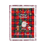 Personalized Gift Tartan Plaid Blanket Clan Ruthven With Funny Santa Snowman Reindeer Merry Christmas Fleece Blanket, Home Living Room, Plaid Blanket, Tartan Blanket, Scottish Blanket, Buffalo fleece blanket, Christmas Blanket