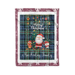 Personalized Gift Tartan Plaid Blanket Clan MacKinlay Ancient With Funny Santa Snowman Reindeer Merry Christmas Fleece Blanket, Home Living Room, Plaid Blanket, Tartan Blanket, Scottish Blanket, Buffalo fleece blanket, Christmas Blanket
