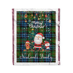Personalized Gift Tartan Plaid Blanket Clan Newlands With Funny Santa Snowman Reindeer Merry Christmas Fleece Blanket, Home Living Room, Plaid Blanket, Tartan Blanket, Scottish Blanket, Buffalo fleece blanket, Christmas Blanket